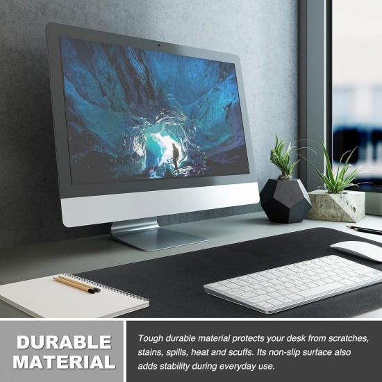 K KNODEL Mouse Pad, Waterproof Desk Mat for Desktop, Leather Desk Pad