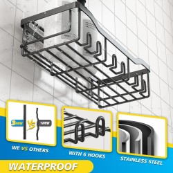 Coraje Shower Caddy, Shower Shelves [5-Pack], Adhesive Shower Organizer