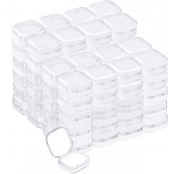 Abgream Plastic Beads Storage Containers - Mini Clear Square Box with Lid
