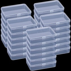 30 Pcs Small Clear Plastic Beads Storage Containers Box with Lids