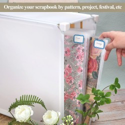 Csyidio Scrapbook Paper Storage Organizer with Clear Paper Storage Bag