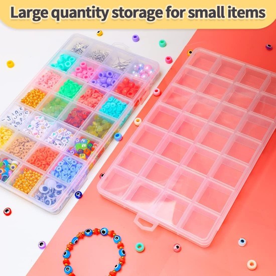 IOOLEEM Plastic Bead Organizer Box - Storage Container - Dividers for Crafts