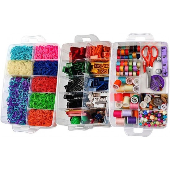 Sooyee 3-Layer Things & Crafts Storage Box with 30 Adjustable Compartments
