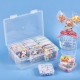 Qeirudu Bead Organizer Storage Boxes - Clear Plastic Containers - Hinged Lids