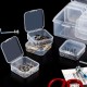 Qeirudu Bead Organizer Storage Boxes - Clear Plastic Containers - Hinged Lids