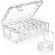 Mathtoxyz Small Bead Organizers - Clear Plastic Storage Cases with Hinged Lid