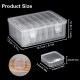 Mathtoxyz Small Bead Organizers - Clear Plastic Storage Cases with Hinged Lid