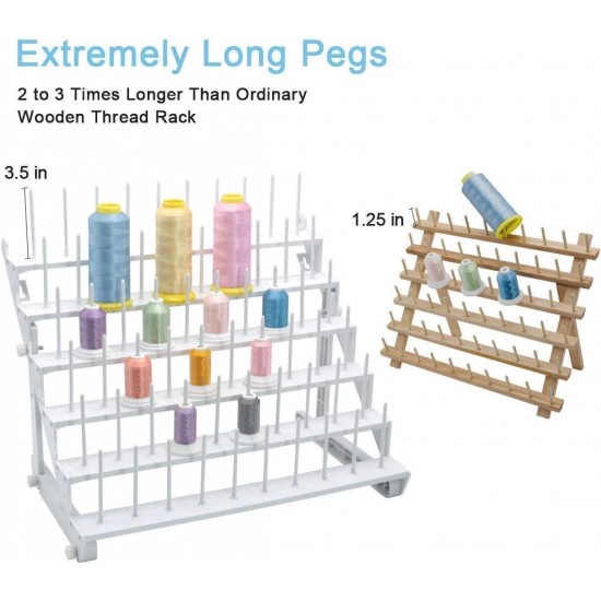 Sew Tech Thread Rack , Wall Mounted Large Thread Holder with Long Pegs