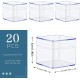 Amersumer 20Pack Plastic Clear Box with Lid - Beads Storage Containers