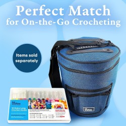 BeCraftee Crochet Bag Portable with 7 Pockets for Tools,  Easy to Carry